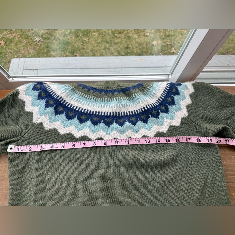 Vineyard Vines VGUC Fair Isle Cashmere Blend Sweater Green Blue Medium - Picture 7 of 7
